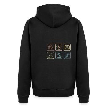 Chemielehrer Mikrobiologe Gift - Unisex Premium Bio Zip Hoodie - Schwarz - Hinten - Nico (187cm)