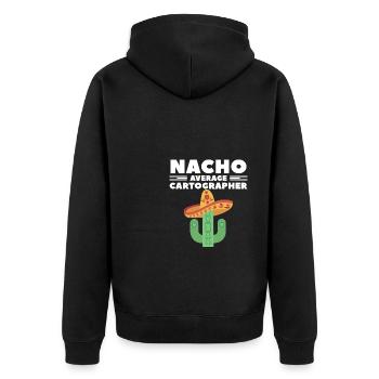 Nacho Cartographe moyen Cartographie - Veste à capuche bio Premium Unisexe - noir - Dos - Nico (187cm)