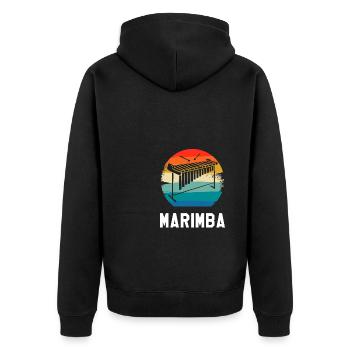 Retro Vintage Classic Marimba Player Instrument - Unisex Premium Bio Zip Hoodie - Schwarz - Hinten - Nico (187cm)