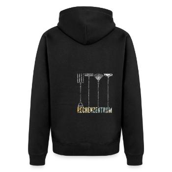 Rechenzentrum Gärtner Retro Garten Gießkanne Vinta - Unisex Premium Bio Zip Hoodie - Schwarz - Hinten - Nico (187cm)