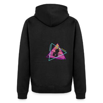 Retro Vintage Classic Cello Player Instrument - Unisex Premium Organic Zip Hoodie - black - Back - Nico (187cm)