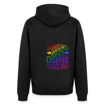 Grundschule Eine Legende Grundschule Abschluss 202 - Unisex Premium Bio Zip Hoodie - Schwarz - Hinten - Nico (187cm)