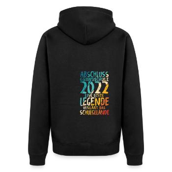 Grundschule 2022 Legende verläßt Schulgelände Absc - Unisex Premium Bio Zip Hoodie - Schwarz - Hinten - Nico (187cm)