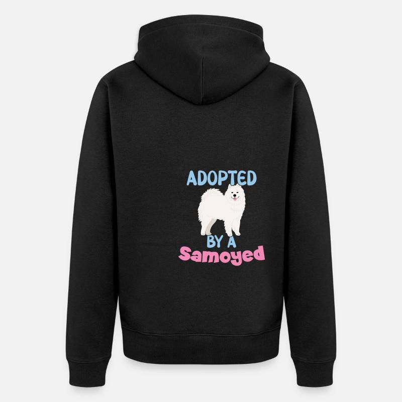 Adopté par un Samoyède - Veste à capuche bio Premium Unisexe - noir