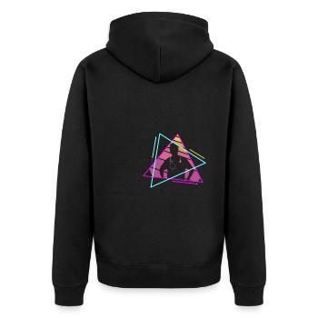 Retro Vintage Classic Doctor Medical - Unisex Premium Bio Zip Hoodie - Schwarz - Hinten - Nico (187cm)