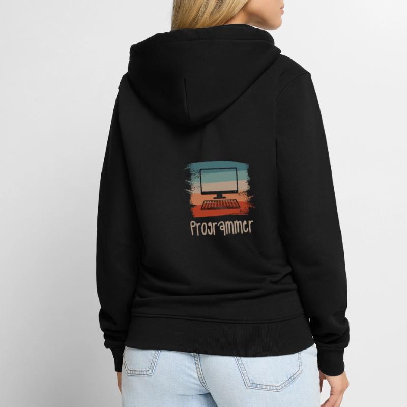 Rétro Vintage Programmeur Programmation Informatique Veste à capuche bio Premium Unisexe
