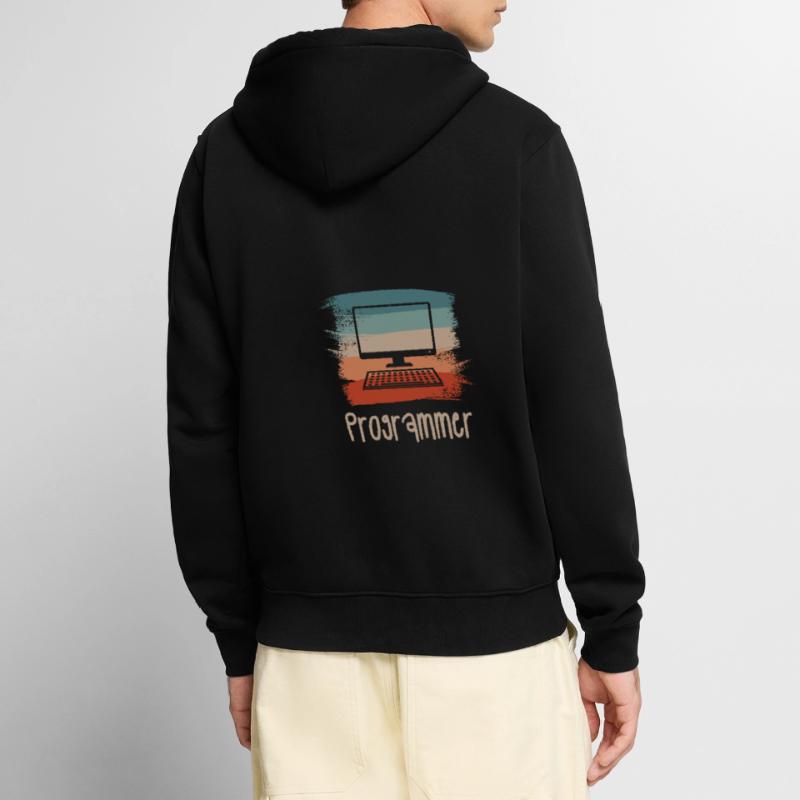 Retro Vintage Programmer Computer Programming Unisex Premium Bio Zip Hoodie