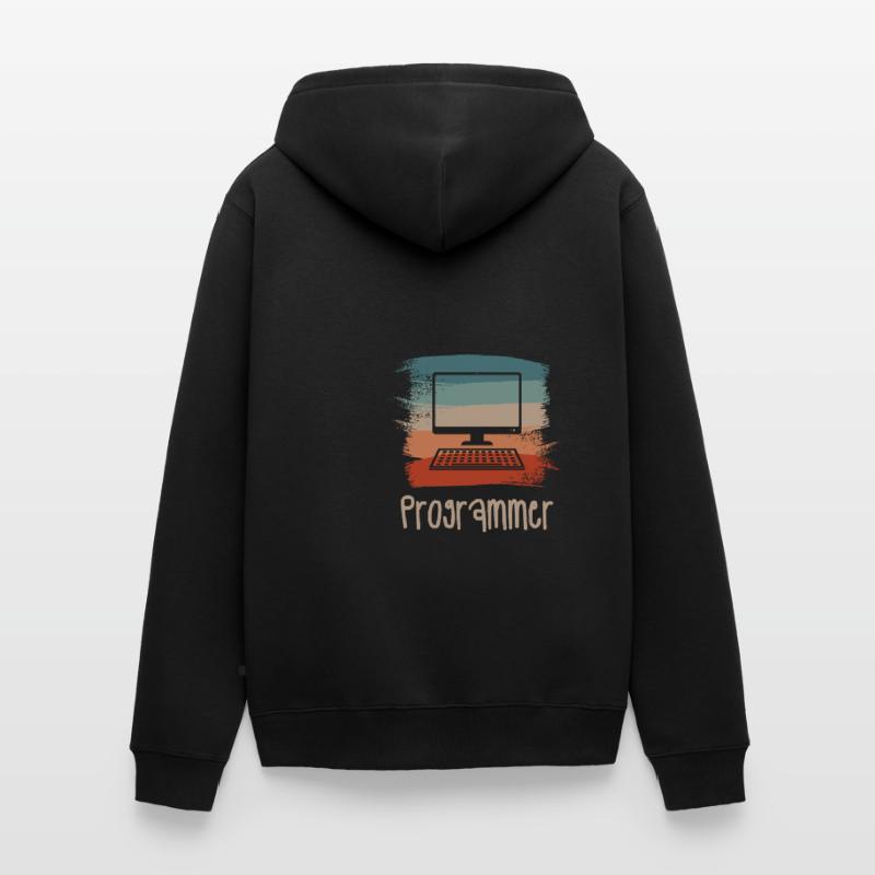 Retro Vintage Programmer Computer Programming Unisex Premium Bio Zip Hoodie