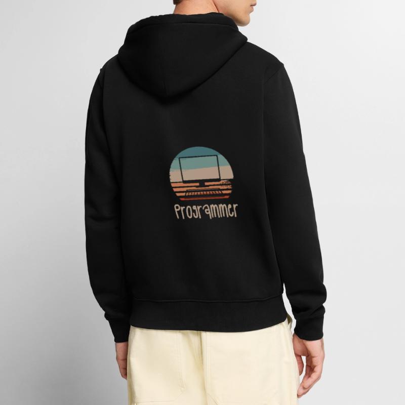 Rétro Vintage Programmeur Programmation Informatique Veste à capuche bio Premium Unisexe