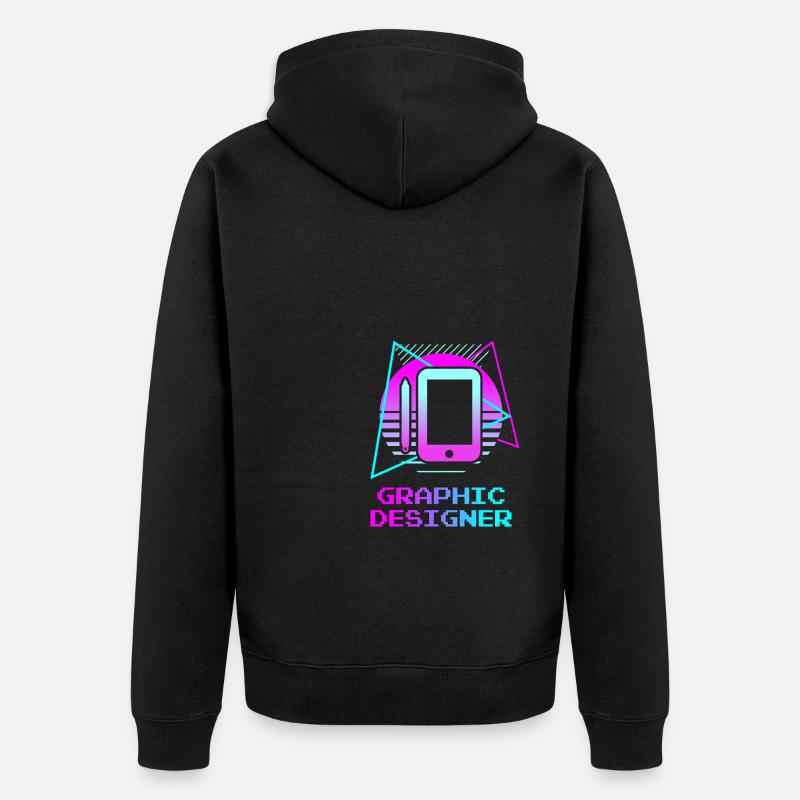 Designer Graphique Rétro Design Graphique - Veste à capuche bio Premium Unisexe - noir