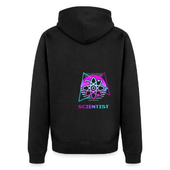 Retro Scientist Chemistry Physics Science - Unisex Premium Bio Zip Hoodie - Schwarz - Hinten - Nico (187cm)