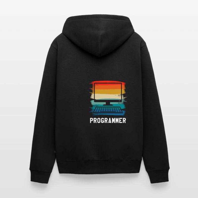 Retro Vintage Programmer Computer Programming Unisex Premium Bio Zip Hoodie