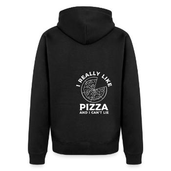 J’aime vraiment la pizza et je ne peux pas mentir - Veste à capuche bio Premium Unisexe - noir - Dos - Nico (187cm)