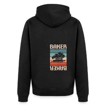 Retro Vintage Classic Baker Baking - Unisex Premium Bio Zip Hoodie - Schwarz - Hinten - Nico (187cm)