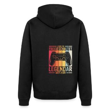 Level 18 Jahre Geburtstag 2004 Videospiel Liebhabe - Unisex Premium Bio Zip Hoodie - Schwarz - Hinten - Nico (187cm)