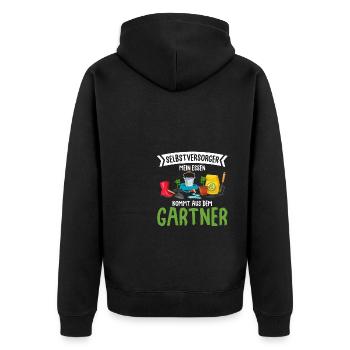 Selbstversorger Gemüseanbau Garten Schrebergarten - Unisex Premium Bio Zip Hoodie - Schwarz - Hinten - Nico (187cm)