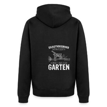 Selbstversorger Gemüse Obst Garten Geschenk für Ho - Unisex Premium Bio Zip Hoodie - Schwarz - Hinten - Nico (187cm)