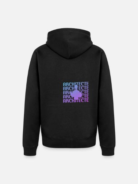 Retro Architecte Architecture Architectural - Unisex Premium Bio Zip Hoodie - Schwarz