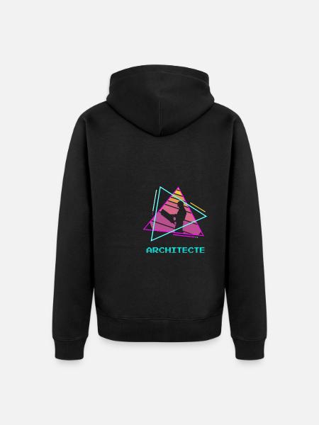 Retro Architecte Architecture Architectural - Unisex Premium Bio Zip Hoodie - Schwarz