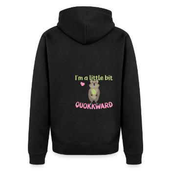 Je suis un peu Quoakkward / Grinning Quokka - Veste à capuche bio Premium Unisexe - noir - Dos - Nico (187cm)