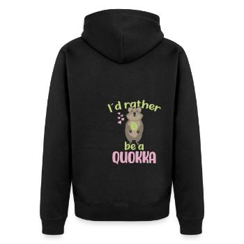 Je préfère être un Quokka / Grinsendes Quokka - Veste à capuche bio Premium Unisexe - noir - Dos - Nico (187cm)