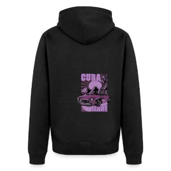 Cuba Libre Kuba Geschenk Classic Car Havanna - Unisex Premium Bio Zip Hoodie - Schwarz - Hinten - Nico (187cm)
