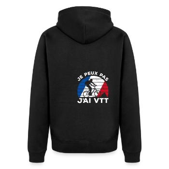 Je Peux Pas J'ai VTT Cycliste Vélo De Montagne - Unisex Premium Bio Zip Hoodie - Schwarz - Hinten - Nico (187cm)