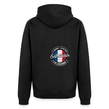 Entraîneur L'Homme Le Mythe La Légende Coach - Veste à capuche bio Premium Unisexe - noir - Dos - Nico (187cm)