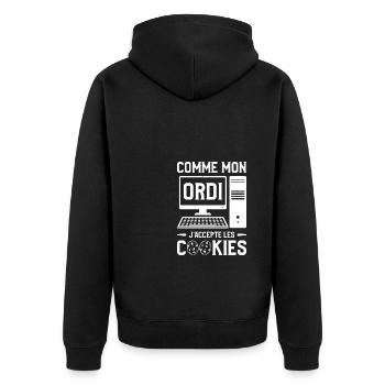 Comme Mon Ordi J'Accepte Les Cookies - Veste à capuche bio Premium Unisexe - noir - Dos - Nico (187cm)