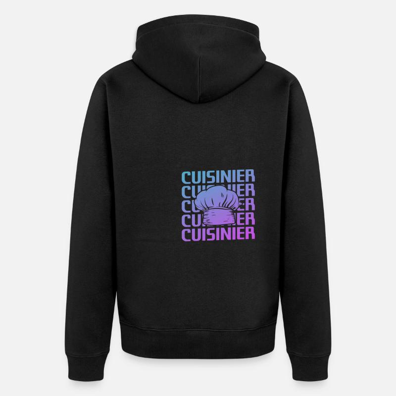 Retro Cuisinier Chef Cuisine - Veste à capuche bio Premium Unisexe - noir