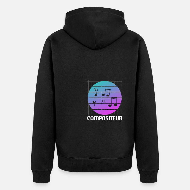 Retro Compositeur Composition Musicale - Veste à capuche bio Premium Unisexe - noir