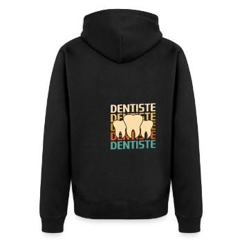 Retro Dentiste Dentisterie - Veste à capuche bio Premium Unisexe - noir - Dos - Nico (187cm)