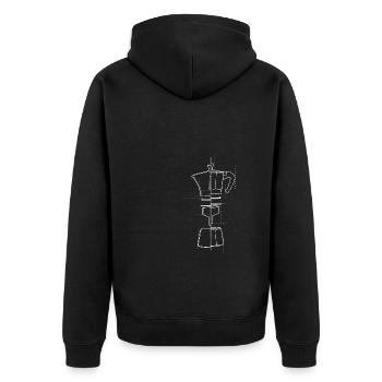 French Press Kaffeekanne Geschenk Kaffee Liebhaber - Unisex Premium Bio Zip Hoodie - Schwarz - Hinten - Nico (187cm)