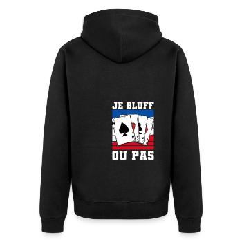 Je Bluff Ou Pas Poker Casino - Veste à capuche bio Premium Unisexe - noir - Dos - Nico (187cm)