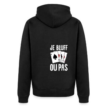Je Bluff Ou Pas Poker Casino - Veste à capuche bio Premium Unisexe - noir - Dos - Nico (187cm)