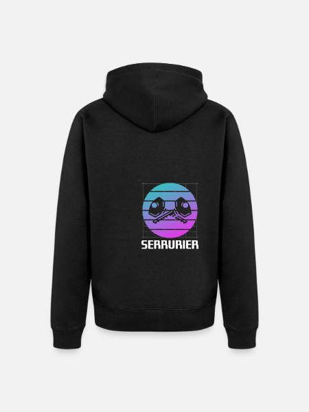 Retro Serrurier Serrurerie - Veste à capuche bio Premium Unisexe - noir
