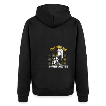 Hopfen Schmoothie Bier Kneipen Fans Geschenk Biert - Unisex Premium Bio Zip Hoodie - Schwarz - Hinten - Nico (187cm)