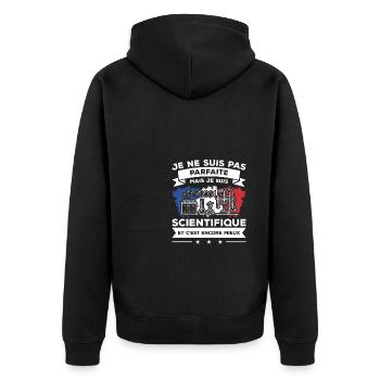 Je Ne Suis Pas Parfaite Mais Je Suis Scientifique - Veste à capuche bio Premium Unisexe - noir - Dos - Nico (187cm)