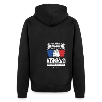 Je Ne Suis Pas Parfaite Mais Je Suis Employé De - Veste à capuche bio Premium Unisexe - noir - Dos - Nico (187cm)
