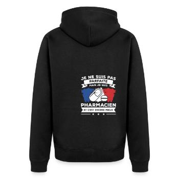 Je Ne Suis Pas Parfaite Mais Je Suis Pharmacien - Veste à capuche bio Premium Unisexe - noir - Dos - Nico (187cm)