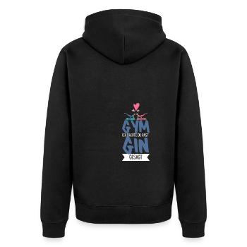Tonic Ohne Alkohol ist Irgendwie Ginlos Gin - Unisex Premium Bio Zip Hoodie - Schwarz - Hinten - Nico (187cm)