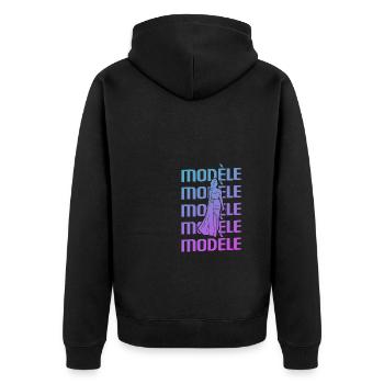 Retro Modèle Modélisation Modélisme - Veste à capuche bio Premium Unisexe - noir - Dos - Nico (187cm)