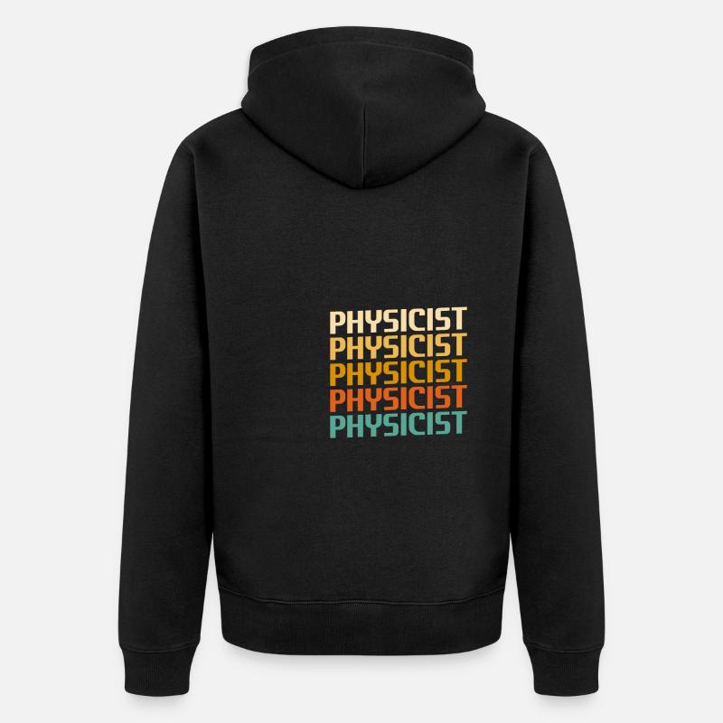 Rétro Science Physique Physicien - Veste à capuche bio Premium Unisexe - noir