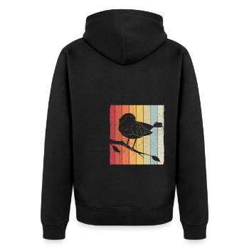Rotkehlchen Vogelfreund Vogelfan Design Natur Lieb - Unisex Premium Bio Zip Hoodie - Schwarz - Hinten - Nico (187cm)