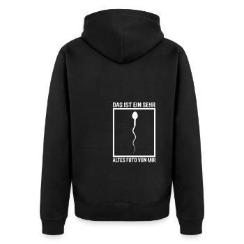 Das Ist Ein Sehr Altes Foto Von Mir Lustiges Fotog - Unisex Premium Bio Zip Hoodie - Schwarz - Hinten - Nico (187cm)