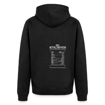 Bibel Notfallnummer Lustige Bibelverse Taufe - Unisex Premium Bio Zip Hoodie - Schwarz - Hinten - Nico (187cm)