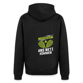 Lass Mich Nicht Ans Netz Kommen Tennisspieler - Unisex Premium Bio Zip Hoodie - Schwarz - Hinten - Nico (187cm)