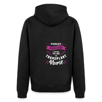 Vergiss Prinzessin, ich möchte eine Transplantationskrankenschwester sein - Unisex Premium Bio Zip Hoodie - Schwarz - Hinten - Nico (187cm)