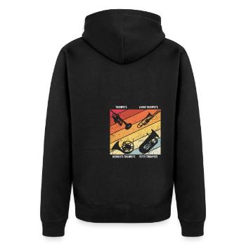 Trompete Blasmusik Horn Musikliebhaber Geschenk Tr - Unisex Premium Bio Zip Hoodie - Schwarz - Hinten - Nico (187cm)