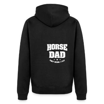 Papa de cheval ils hennissent je paie l’équitation - Veste à capuche bio Premium Unisexe - noir - Dos - Nico (187cm)